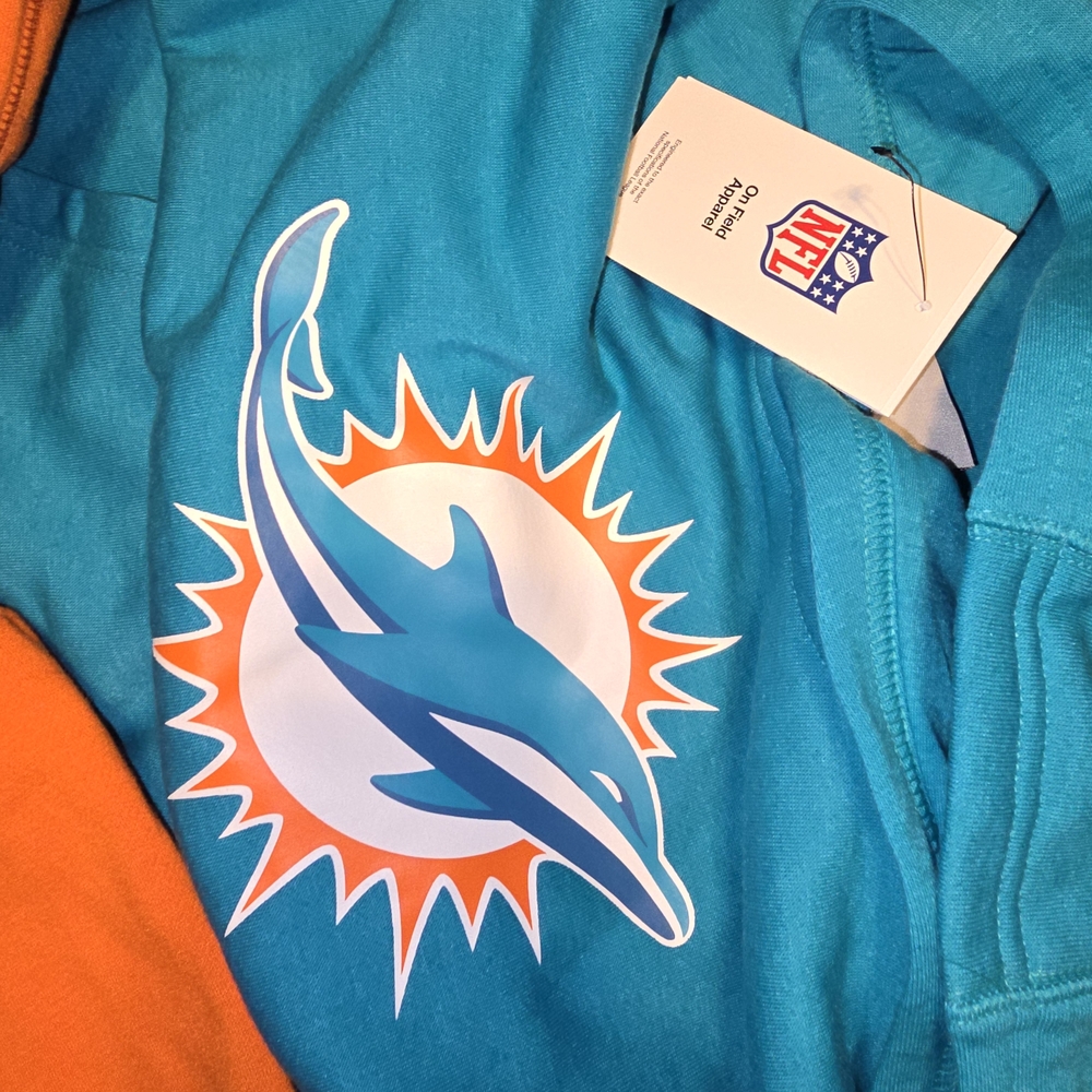 NFL Kids Miami Dolphins Teal and Orange Hoodie